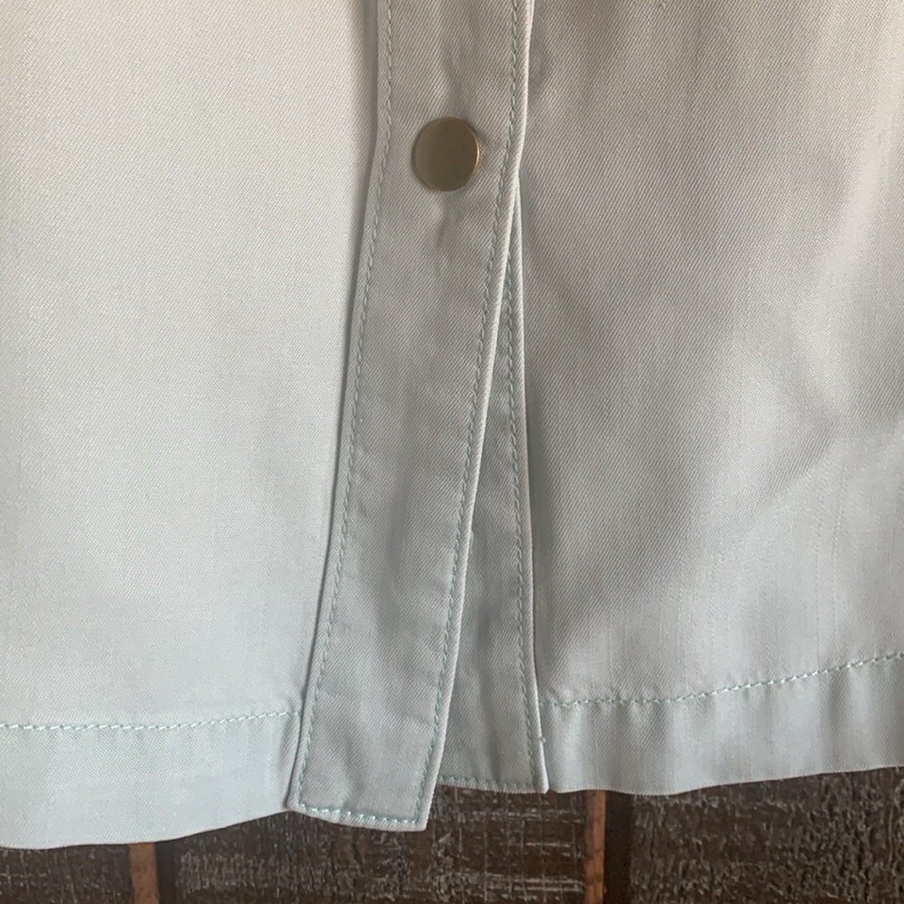 Soft Surroundings A-line skirt size small light blue embroidered coastal soft - Picture 9 of 13